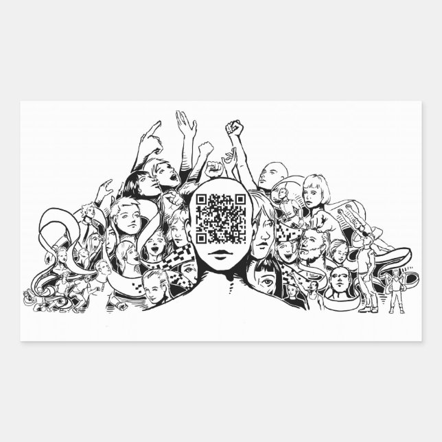 Retangular Adesivo de projeto aumentado (Frente)