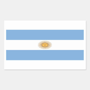 Retangular Adesivo de Retângulo com Bandeira da Argentina