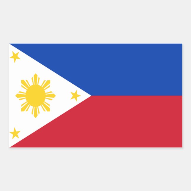Retangular Adesivo de sinalizador das Filipinas (Frente)