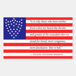Retangular Adesivo de Sinalizador de Batalha do General Sherm