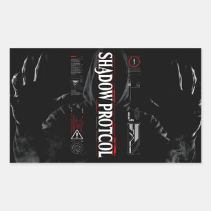 Retangular Adesivo de Sombra de Hacker Cyberpunk