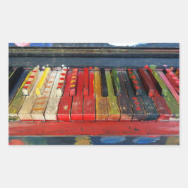 Retangular Adesivo de teclas de Piano pintadas coloridamente