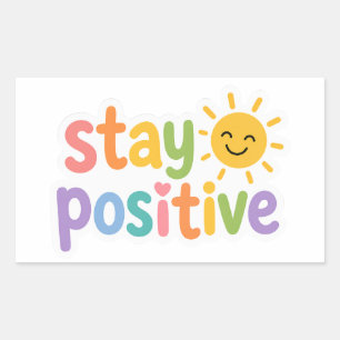 Retangular Adesivo de texto colorido e positivo