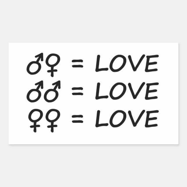 Retangular adesivo de texto de amor - retângulo (Frente)
