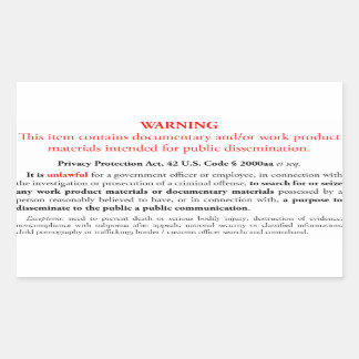 Retangular Adesivo do Privacy Protection Act, retângulo branc