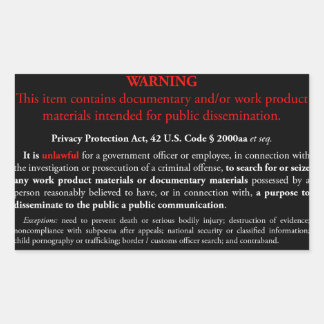 Retangular Adesivo do Privacy Protection Act, retângulo preto