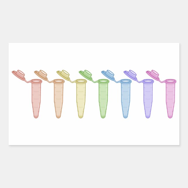 Retangular Adesivo do tubo de centrífuga do arco-íris (Frente)