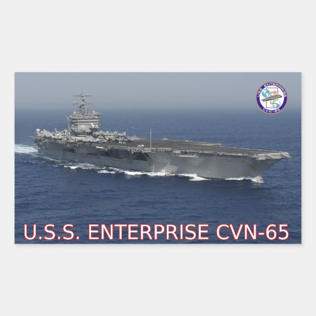 Retangular Adesivo do USS Enterprise CVN-65 (Frente)