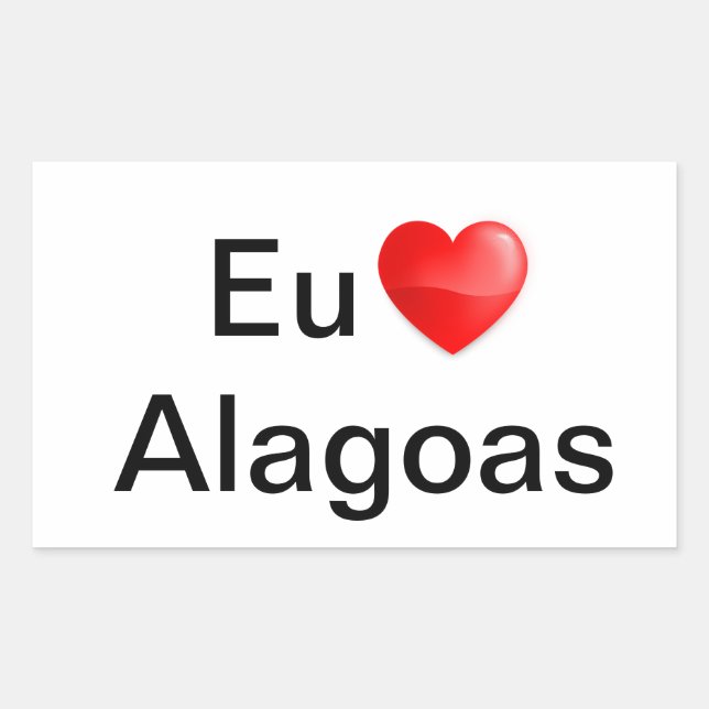 Retangular Adesivo eu amo Alagoas (Frente)