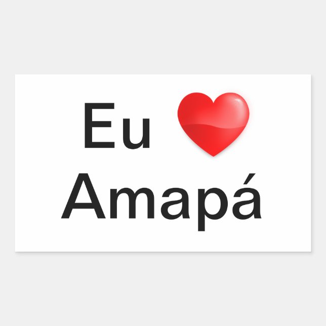 Retangular Adesivo eu amo Amapá (Frente)