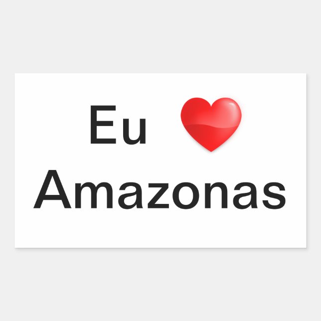 Retangular Adesivo eu amo Amazonas (Frente)