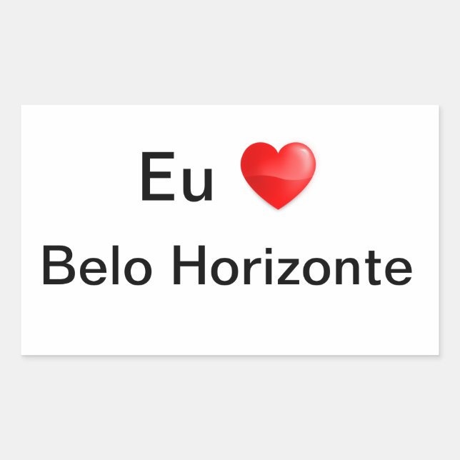 Retangular Adesivo eu amo Belo Horizonte (Frente)