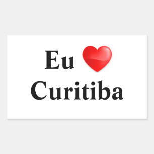 Retangular Adesivo eu amo Curitiba