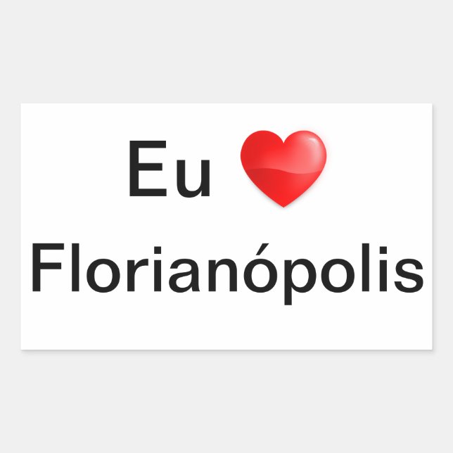 Retangular Adesivo eu amo Florianópolis (Frente)