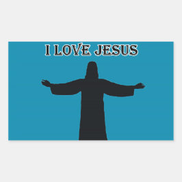 Retangular Adesivo eu amo jesus