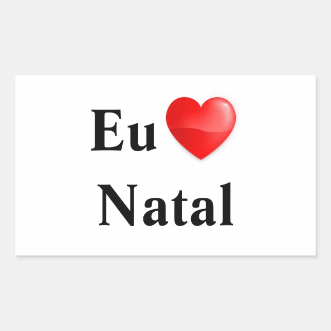 Retangular Adesivo eu amo Natal (Frente)