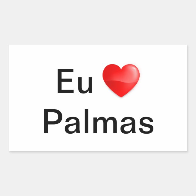 Retangular Adesivo eu amo Palmas (Frente)