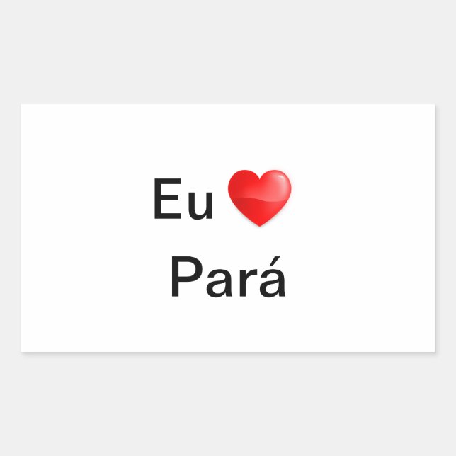 Retangular Adesivo eu amo Pará (Frente)