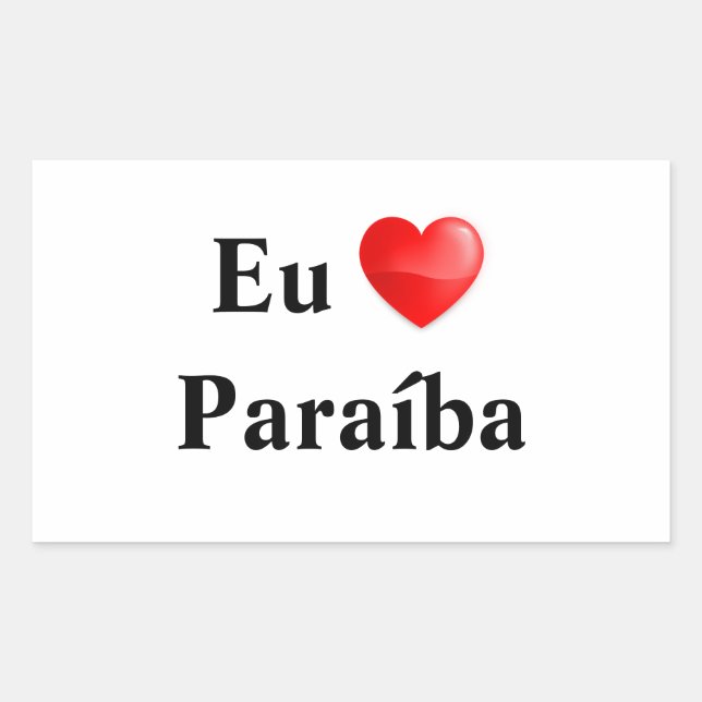 Retangular Adesivo eu amo Paraíba (Frente)