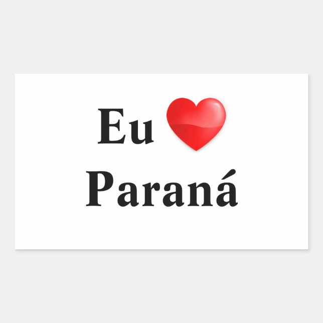 Retangular Adesivo eu amo Paraná (Frente)