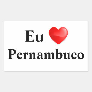 Retangular Adesivo eu amo Pernambuco
