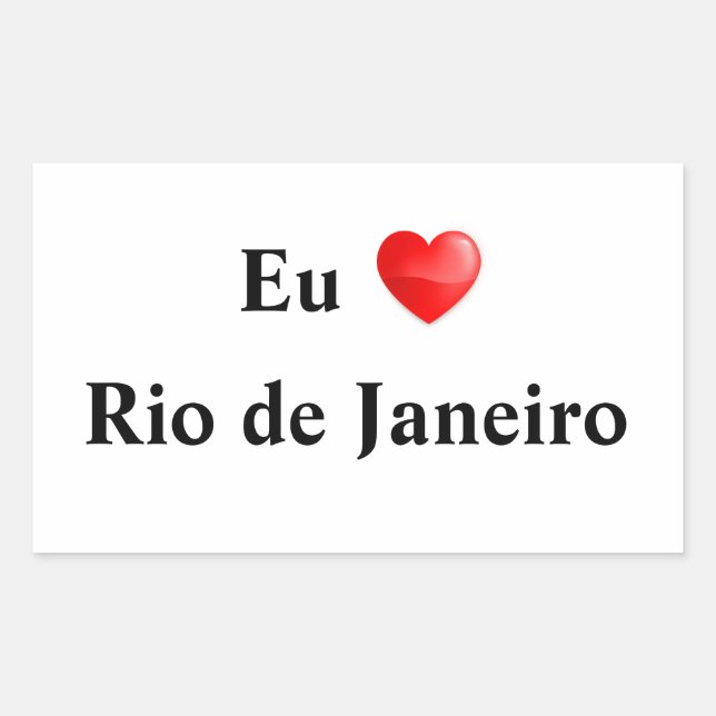 Retangular Adesivo eu amo Rio de Janeiro (Frente)