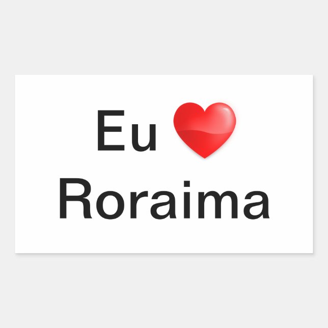 Retangular Adesivo eu amo Roraima (Frente)