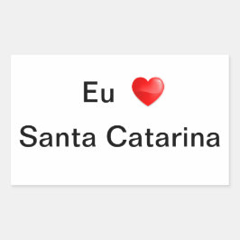 Retangular Adesivo eu amo Santa Catarina