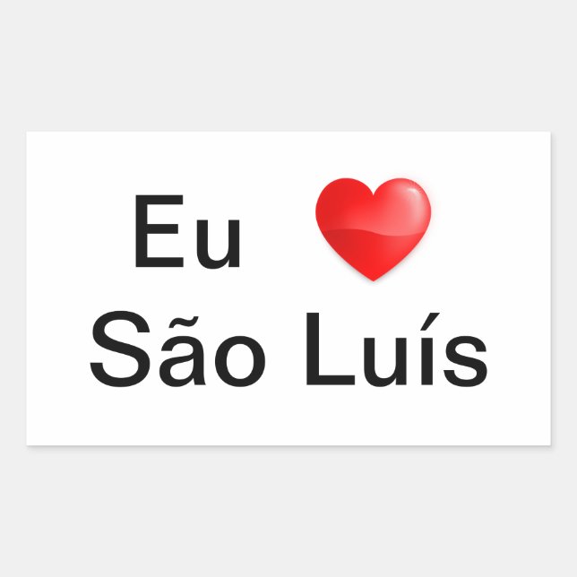 Retangular Adesivo Eu amo São Luís (Frente)