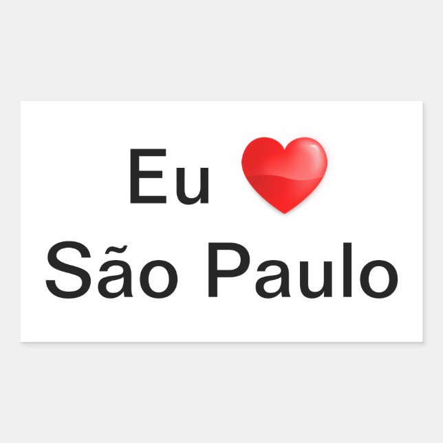 Retangular Adesivo eu amo São Paulo (Frente)