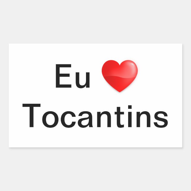 Retangular Adesivo eu amo Tocantins (Frente)