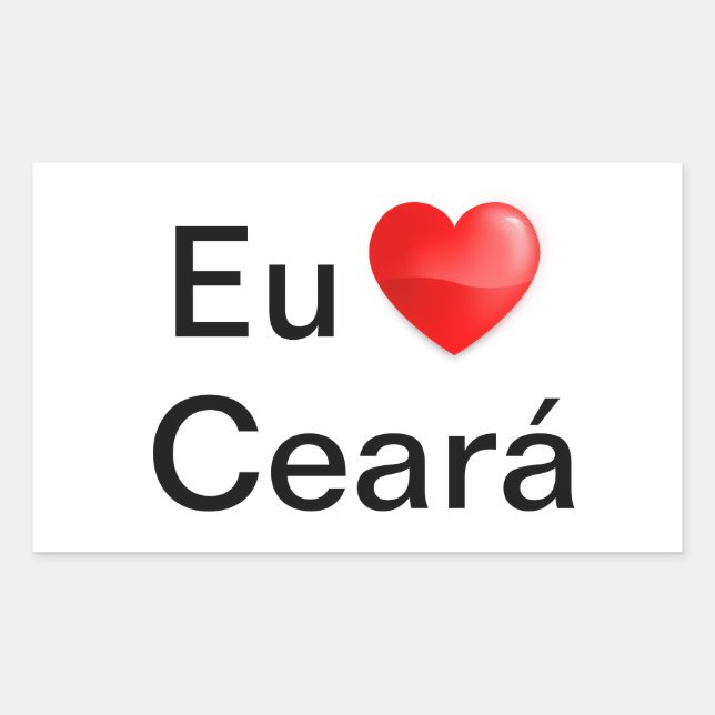 Retangular Adesivo eu amor Ceará (Frente)