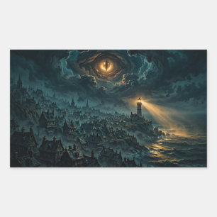 Retangular Adesivo Ilha da Testemunha — Vinil Horror Cósmico