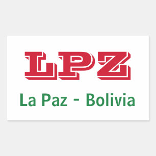 Retangular Adesivo La Paz Bolivia