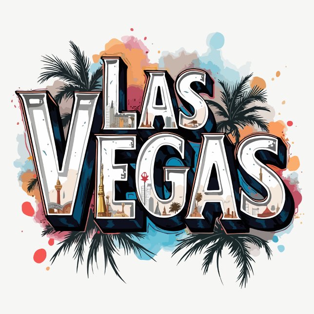 Retangular Adesivo Las Vegas Palm Splash ("Welcome to Las Vegas")