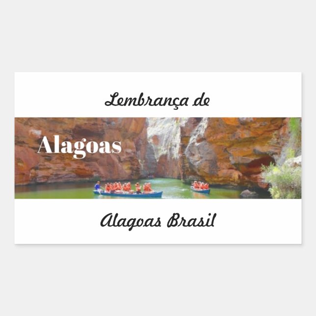 Retangular Adesivo lembrança de Alagoas (Frente)