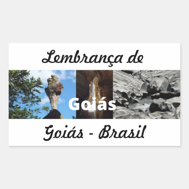 Retangular Adesivo lembrança de Goiás (Frente)