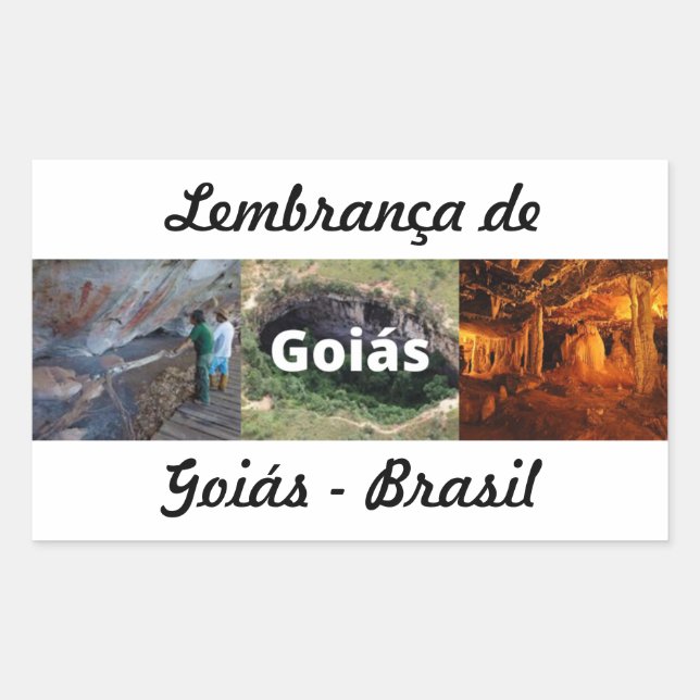 Retangular Adesivo lembrança de Goiás (Frente)