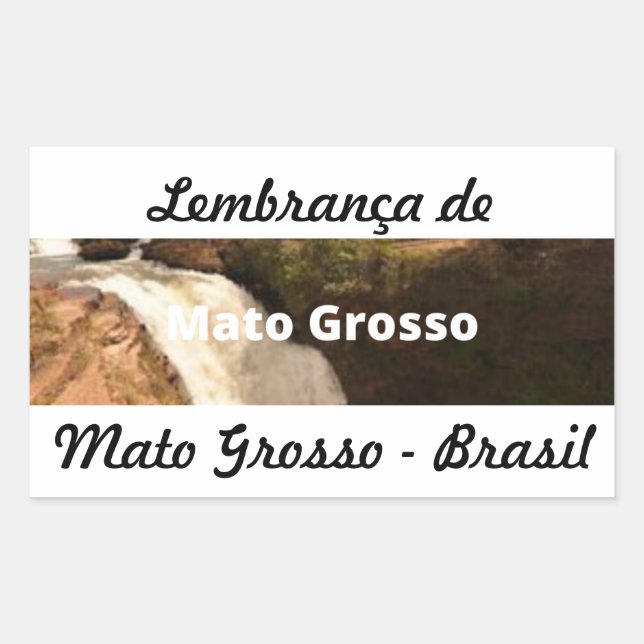 Retangular Adesivo lembrança de Mato Grosso (Frente)