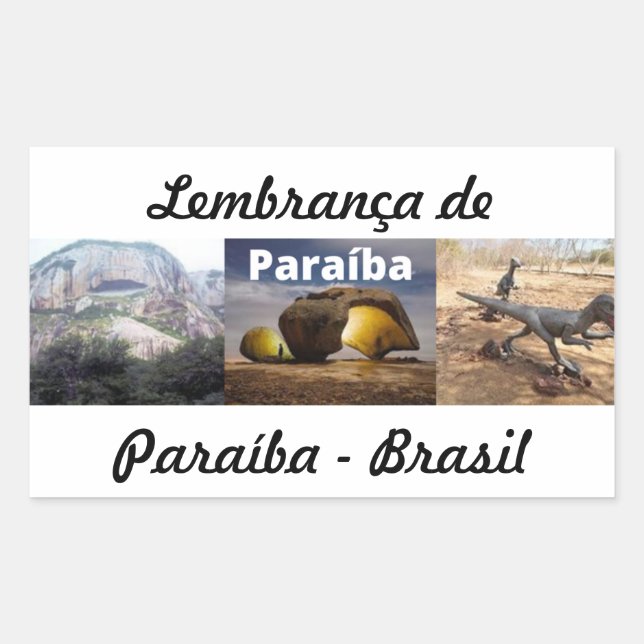 Retangular Adesivo lembrança de Paraíba (Frente)