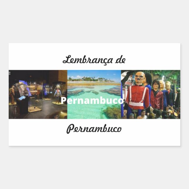 Retangular Adesivo lembrança de Pernambuco (Frente)