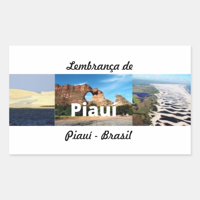 Retangular Adesivo lembrança de Piauí - Brasil (Frente)