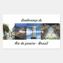 Retangular Adesivo lembrança de Rio de Janeiro