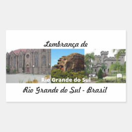 Retangular Adesivo lembrança de Rio Grande do Sul - Brasil