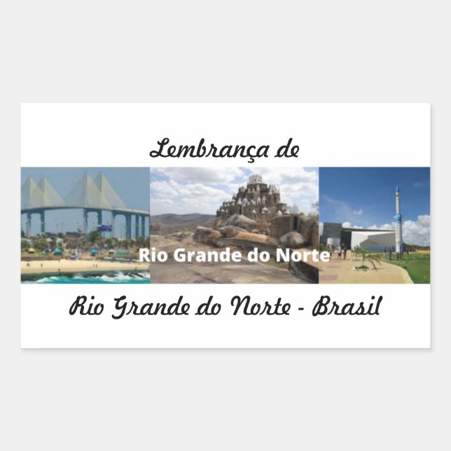 Retangular Adesivo lembrança de Rio Grando do Norte Brasil (Frente)