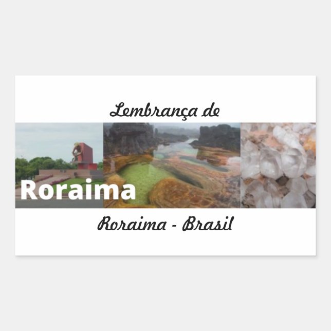 Retangular Adesivo lembrança de Roraima Brasil (Frente)