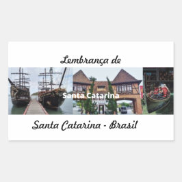 Retangular Adesivo lembrança de Santa Catarina Brasil