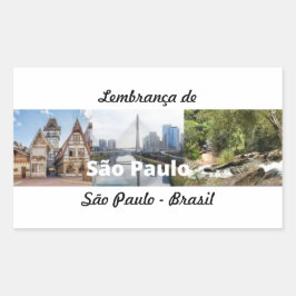 Retangular Adesivo lembrança de São Paulo Brasil