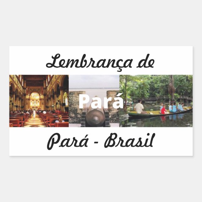 Retangular Adesivo lembrança do Pará (Frente)