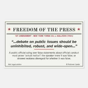 Retangular Adesivo Liberdade de Imprensa – NYT v. Sullivan